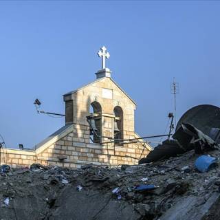 Fotos der zerstörten Kirche in Gaza-Stadt Fotos der zerstörten Kirche in Gaza-Stadt