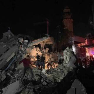 Fotos der zerstörten Kirche in Gaza-Stadt Fotos der zerstörten Kirche in Gaza-Stadt